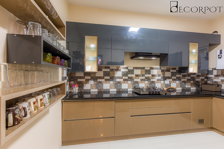 L Shaped Kitchen Interior Design-Kitchen-3BHK, Sarjapur Road, Bangalore