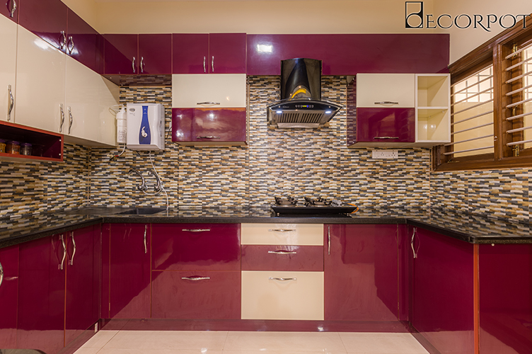 U Shaped Kitchen Interior Design-Kitchen-3BHK, Malleshwaram, Bangalore