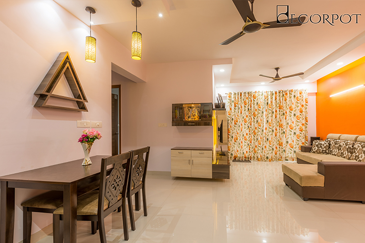 Dining Room Interior Design-3. Dining + Puja-2BHK, Electronic City, Bangalore